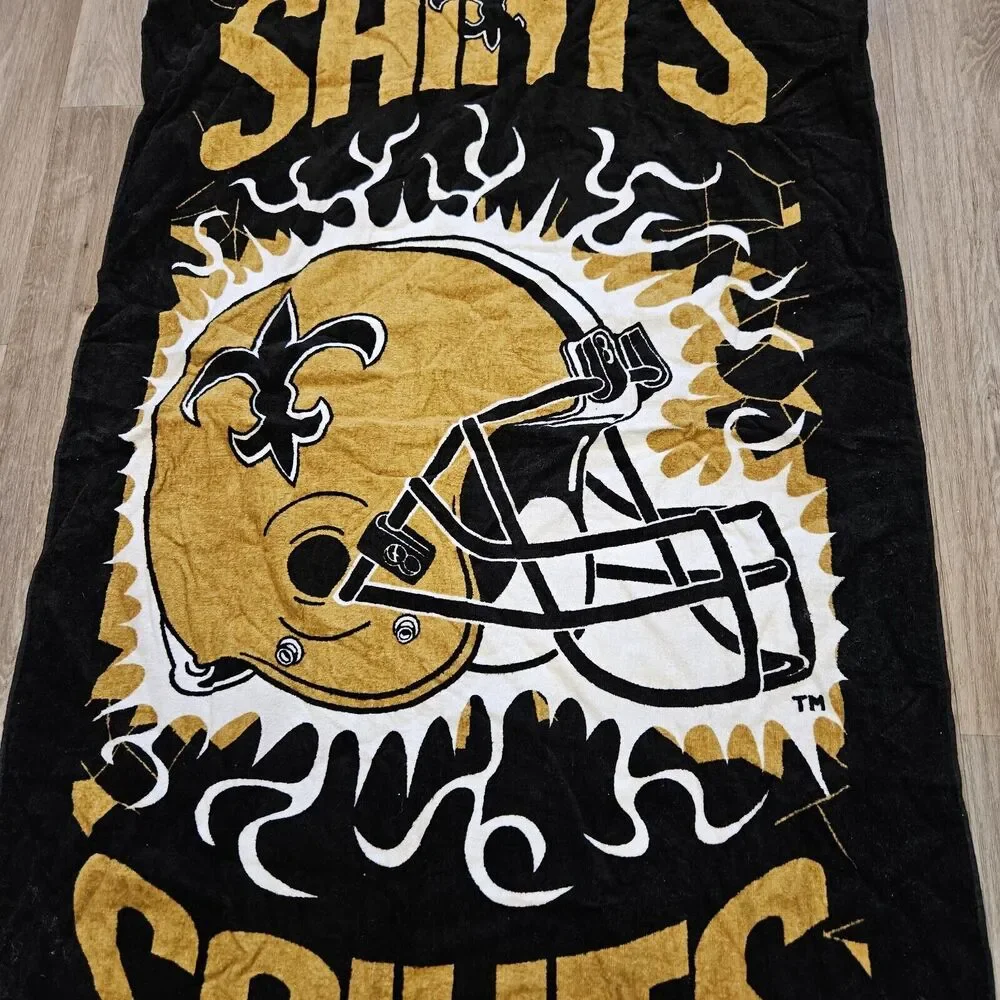 Vtg 90s New Orleans Saints NFL Beach Towel 1996